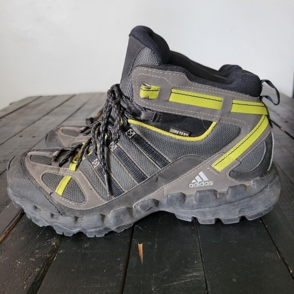 Adidas Hiking Boots AX1 Men\'s 8.5 Grey Neon Yellow Goretex Speed Grip Outdoors main image 6